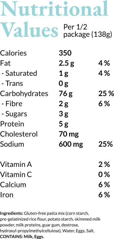 rigatoni-nutrational-values